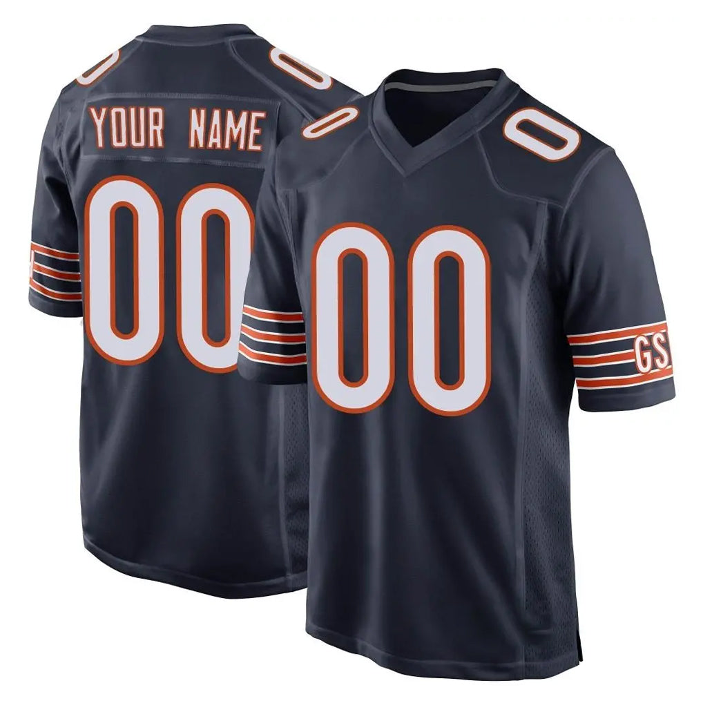 Tocy Custom C.Bears Navy Home Game Any Name & Numbers Stitched Jerseys