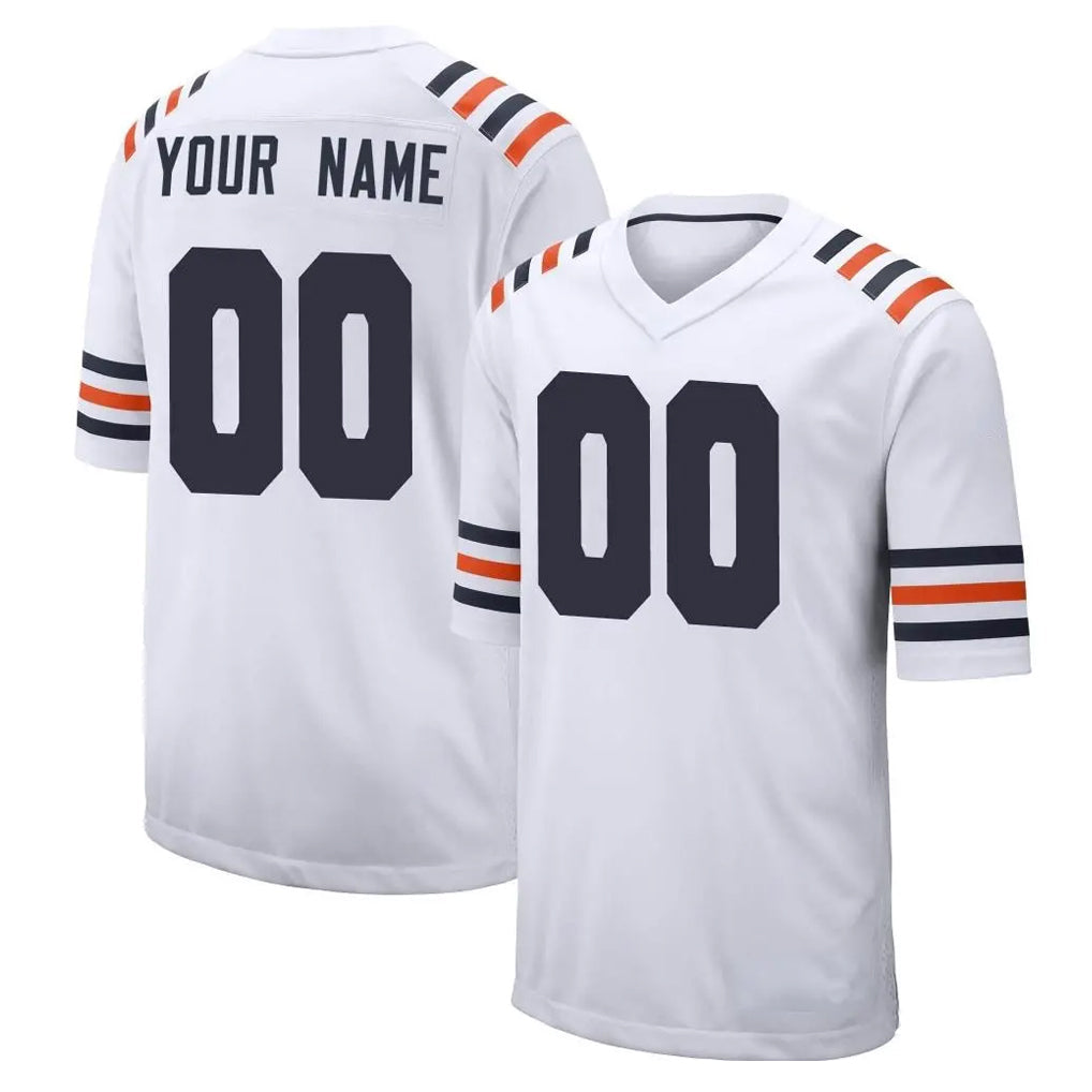 Tocy Custom C.Bears White Classic Home Game Any Name & Numbers Stitched Jerseys