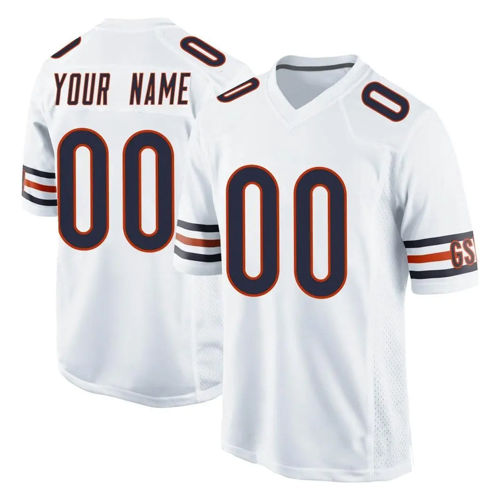 Tocy Custom C.Bears White Home Game Any Name & Numbers Stitched Jerseys