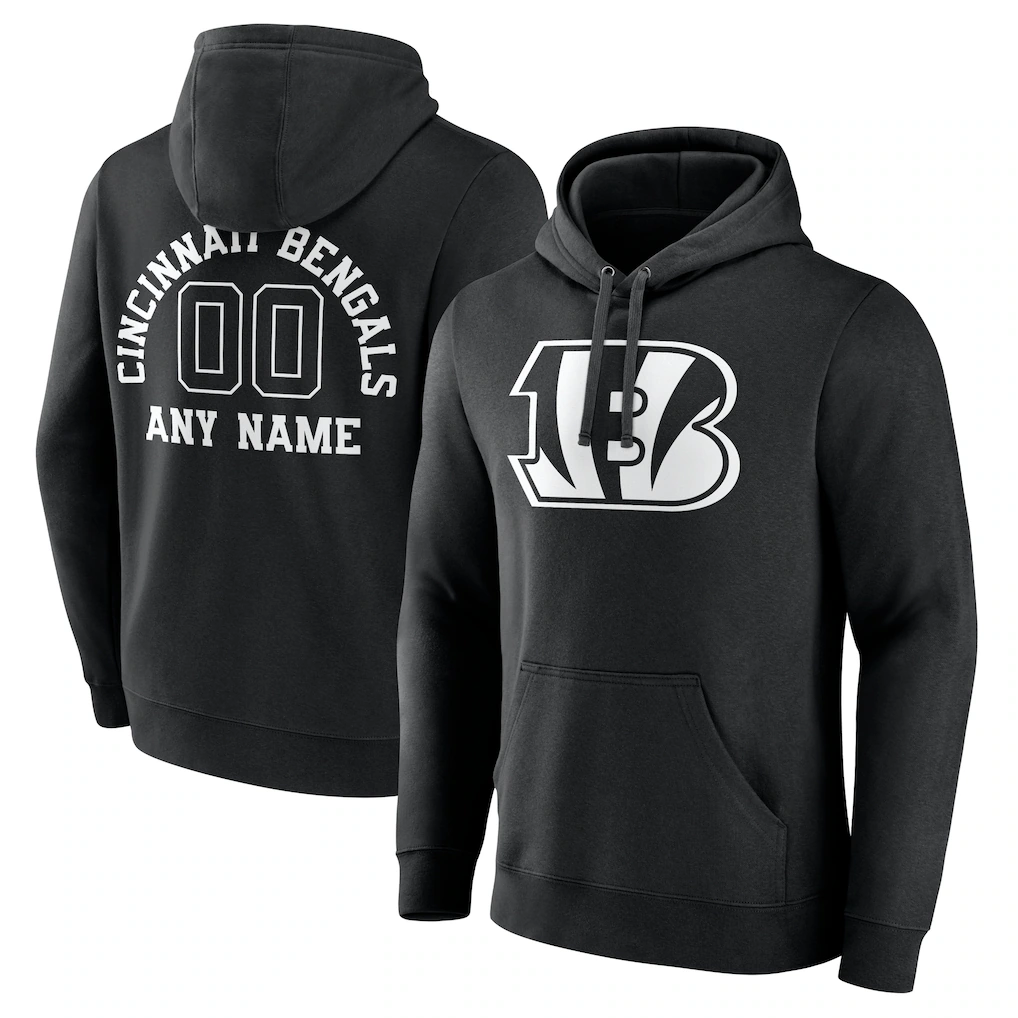 tocy Custom C.Bengals Black Personalized Name & Number Pullover Hoodie Stitched Jerseys