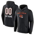 tocy Custom C.Bengals Black Personalized Name & Number Team Wordmark Pullover Hoodie Stitched Jerseys