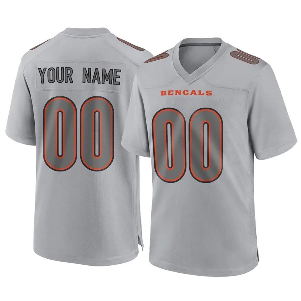 tocy Custom C.Bengals Gray Atmosphere Fashion Game Any Name & Numbers Stitched Jerseys