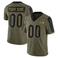 tocy Custom C.Bengals Olive Salute to Service Game Any Name & Numbers Stitched Jerseys