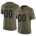 tocy Custom C.Bengals Olive Salute to Service Limited Game Any Name & Numbers Stitched Jerseys