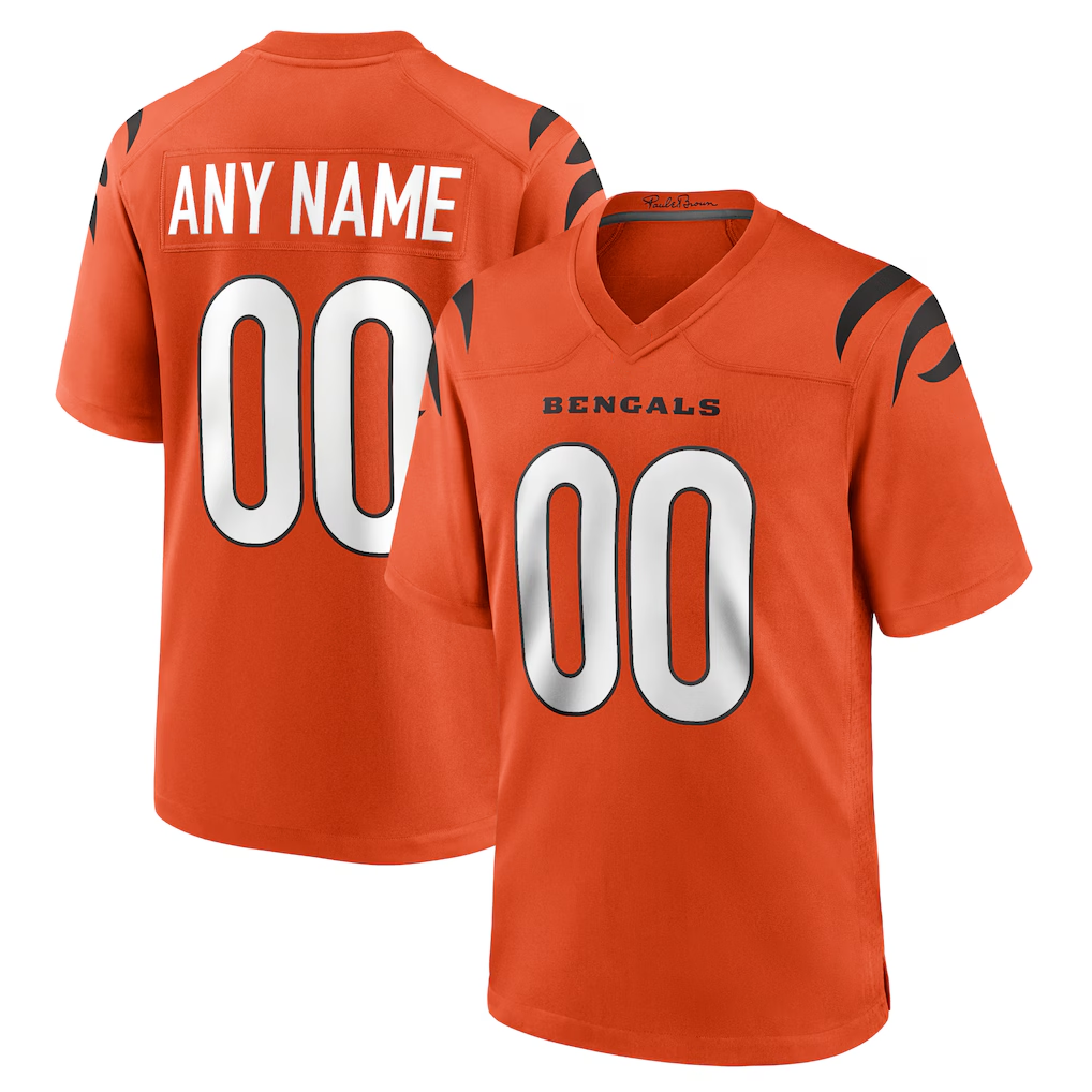 tocy Custom C.Bengals Orange Alternate Game Stitched Jerseys