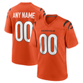 tocy Custom C.Bengals Orange Alternate Game Stitched Jerseys