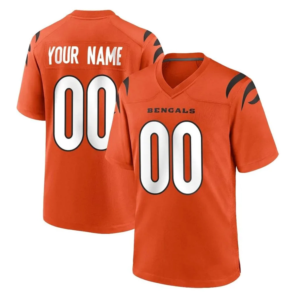 tocy Custom C.Bengals Orange Home Game Any Name & Numbers Stitched Jerseys