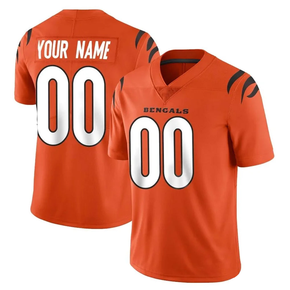 tocy Custom C.Bengals Orange Vapor Untouchable Limited Home Game Any Name & Numbers Stitched Jerseys