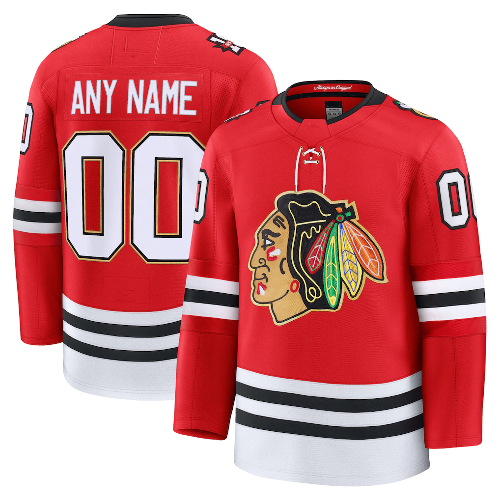 Tocy Custom C.Blackhawks Red Centennial Premium Jerseys