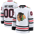 Tocy Custom C.Blackhawks White Away Premium Jerseys