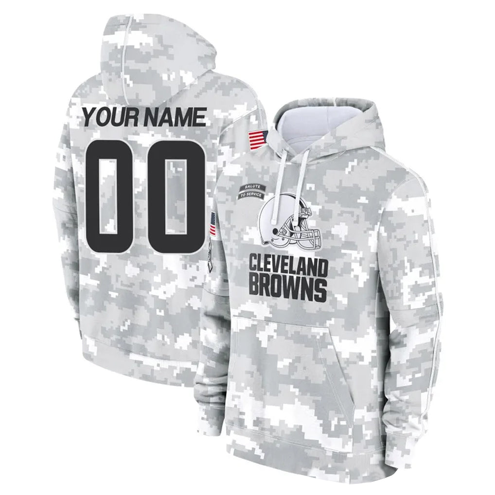 tocy Custom C.Browns Arctic Camo Salute to Service Hoodies Limited Any Name & Numbers Stitched Jerseys