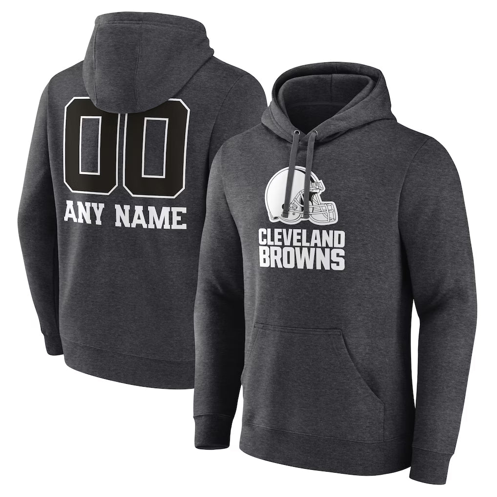 tocy Custom C.Browns Charcoal Primetime Logo Hoodie Any Name & Numbers Stitched Jerseys