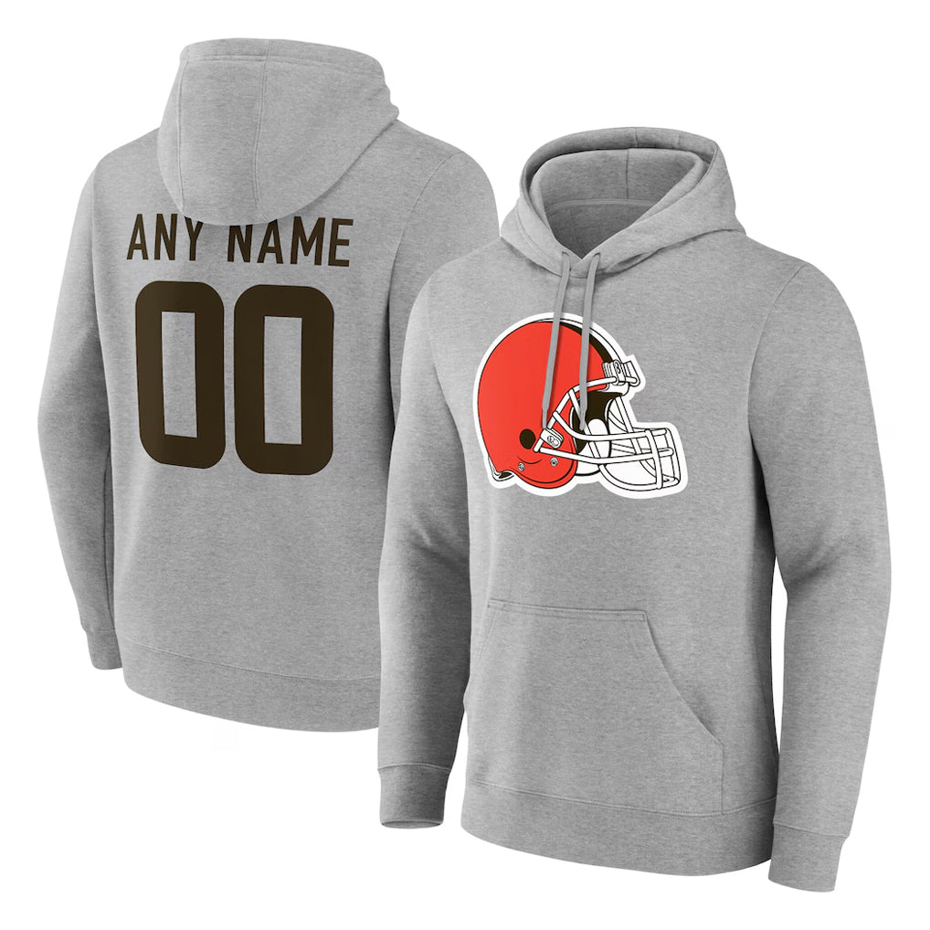 tocy Custom C.Browns Gray Salute to Service Pullover Hoodie Limited Any Name & Numbers Stitched Jerseys
