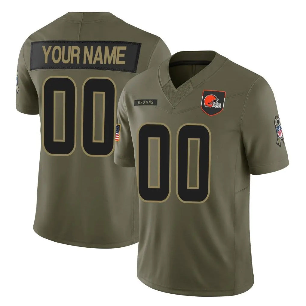 tocy Custom C.Browns Olive 2025 Salute to Service Limited Home Game Any Name & Numbers Stitched Jerseys