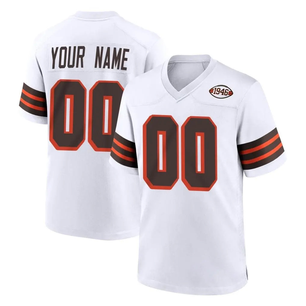tocy Custom C.Browns White Alternate Home Game Any Name & Numbers Stitched Jerseys