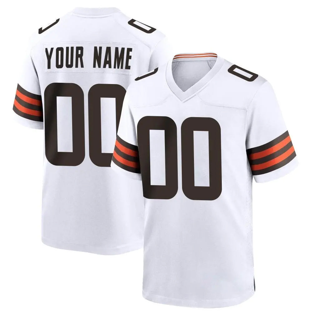 tocy Custom C.Browns White Home Game Any Name & Numbers Stitched Jerseys
