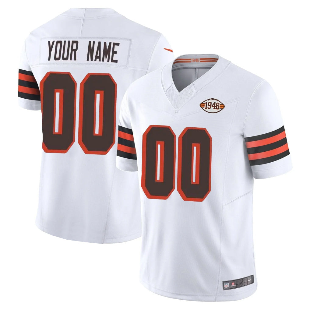 tocy Custom C.Browns White Limited Vapor F.U.S.E. Alternate Game Any Name & Numbers Stitched Jerseys