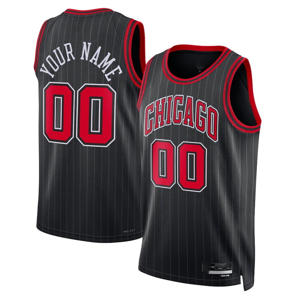 tocy Custom C.Bulls Black 2022-23 Swingman Jerseys - Statement Edition