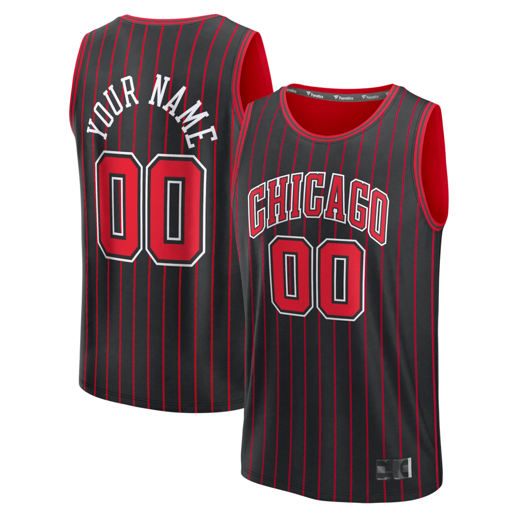 tocy Custom Chicago BullsC.Bulls Black Fast Break Jerseys - Icon Edition