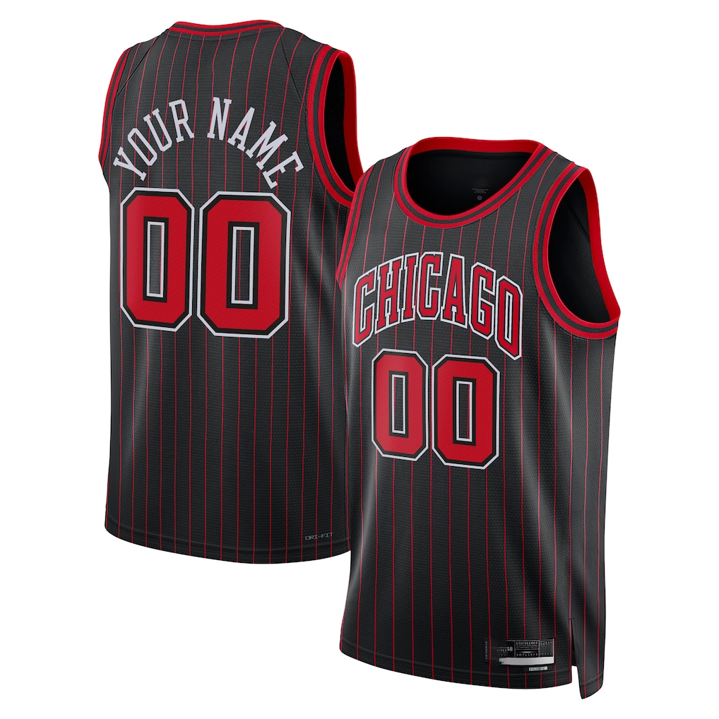 tocy Custom C.Bulls Black Swingman Jerseys - Statement Edition