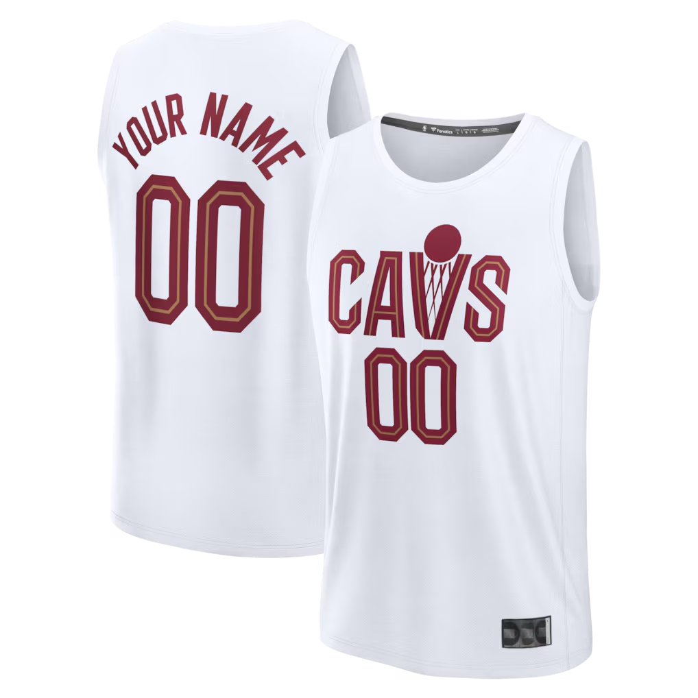 tocy Custom C.Cavaliers White Fast Break Jerseys - Icon Edition