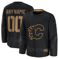 Tocy Custom C.Flames Black 2024 Military Appreciation Practice Jerseys