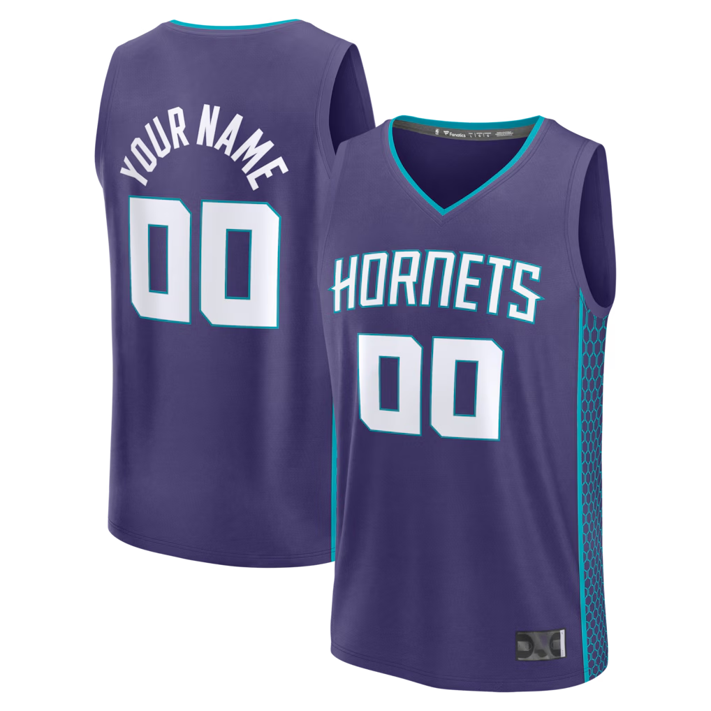 tocy Custom C.Hornets  Purple Fast Break Jerseys - Icon Edition