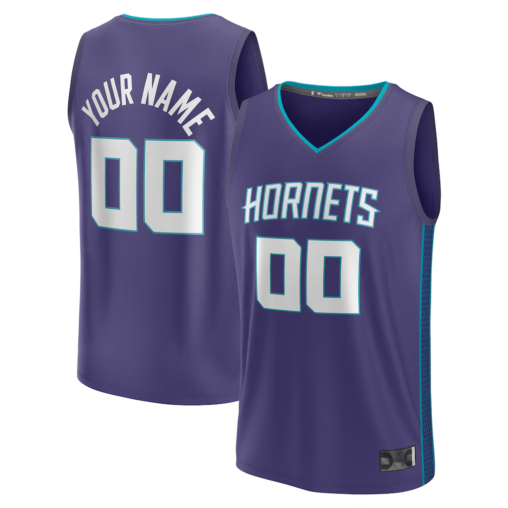 tocy Custom C.Hornets  Purple Fast Break Jerseys - Statement Edition