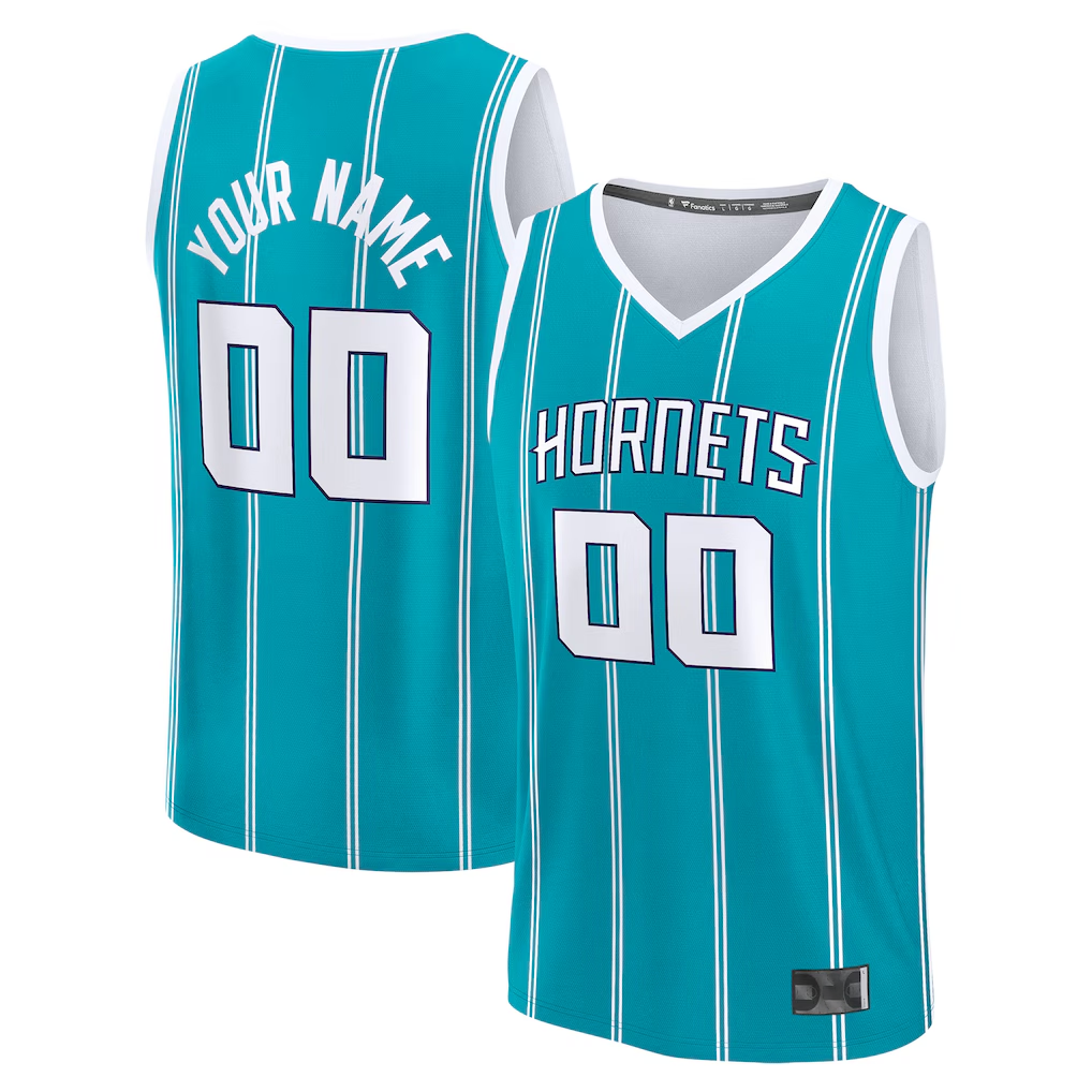 tocy Custom C.Hornets  Teal Fast Break Jerseys - Icon Edition
