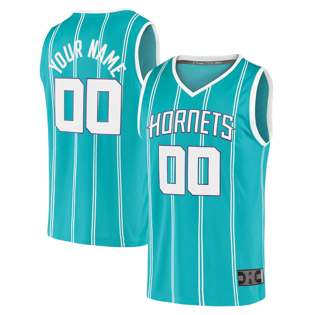 tocy Custom C.Hornets  Teal Fast Break Replica Jerseys - Icon Edition