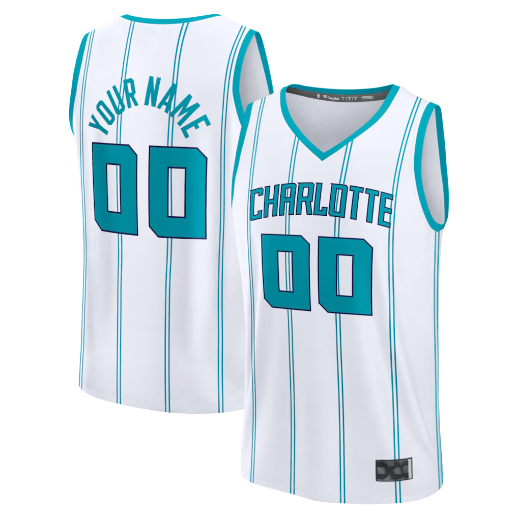 tocy Custom C.Hornets  White Fast Break Jerseys - Icon Edition