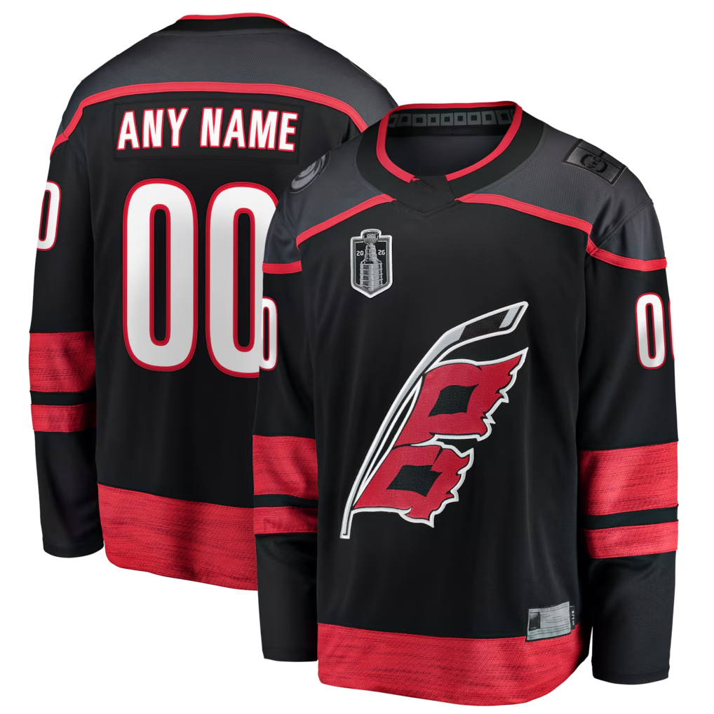 Tocy Custom C.Hurricanes Black 2026 Stanley Cup Final Home Breakaway Stitched Jerseys