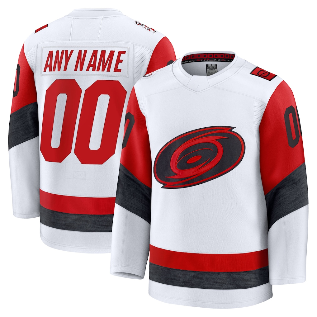 Tocy Custom C.Hurricanes White Away Premium Stitched Jerseys