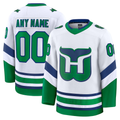 Tocy Custom C.Hurricanes White Throwback Premium Stitched Jerseys