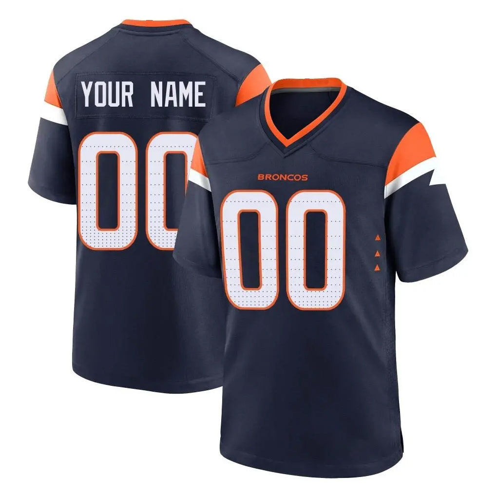 tocy Custom D.Broncos Navy Home Game Any Name & Numbers Stitched Jerseys