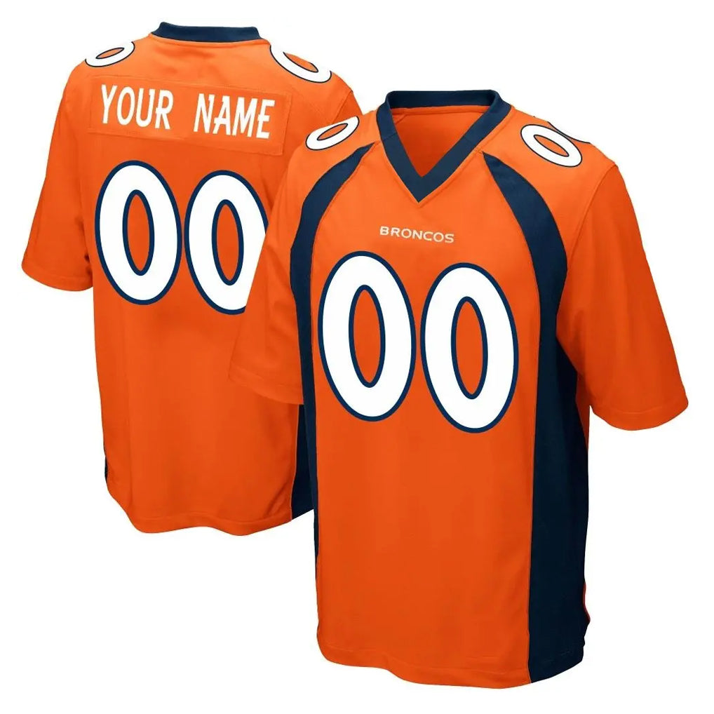 tocy Custom D.Broncos Orange Color Home Game Any Name & Numbers Stitched Jerseys