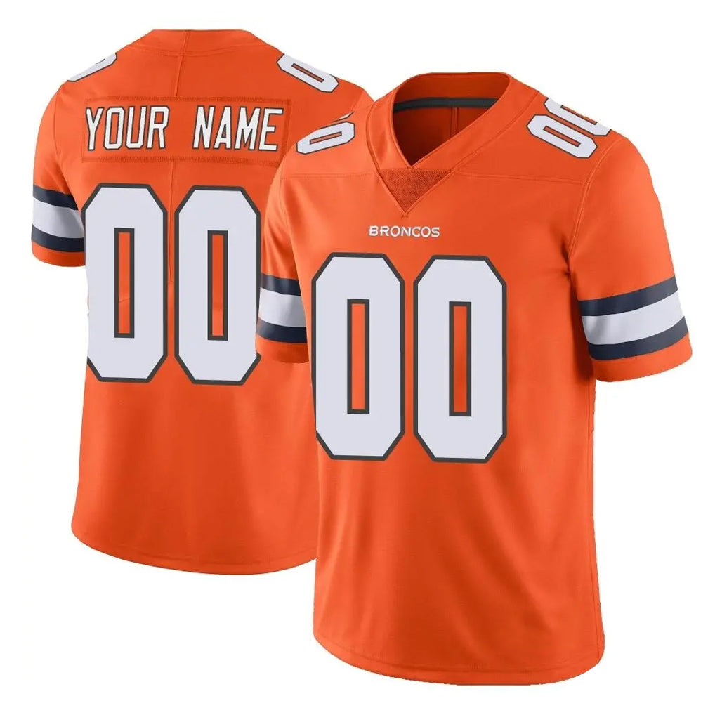 tocy Custom D.Broncos Orange Vapor Untouchable Limited Home Game Any Name & Numbers Stitched Jerseys