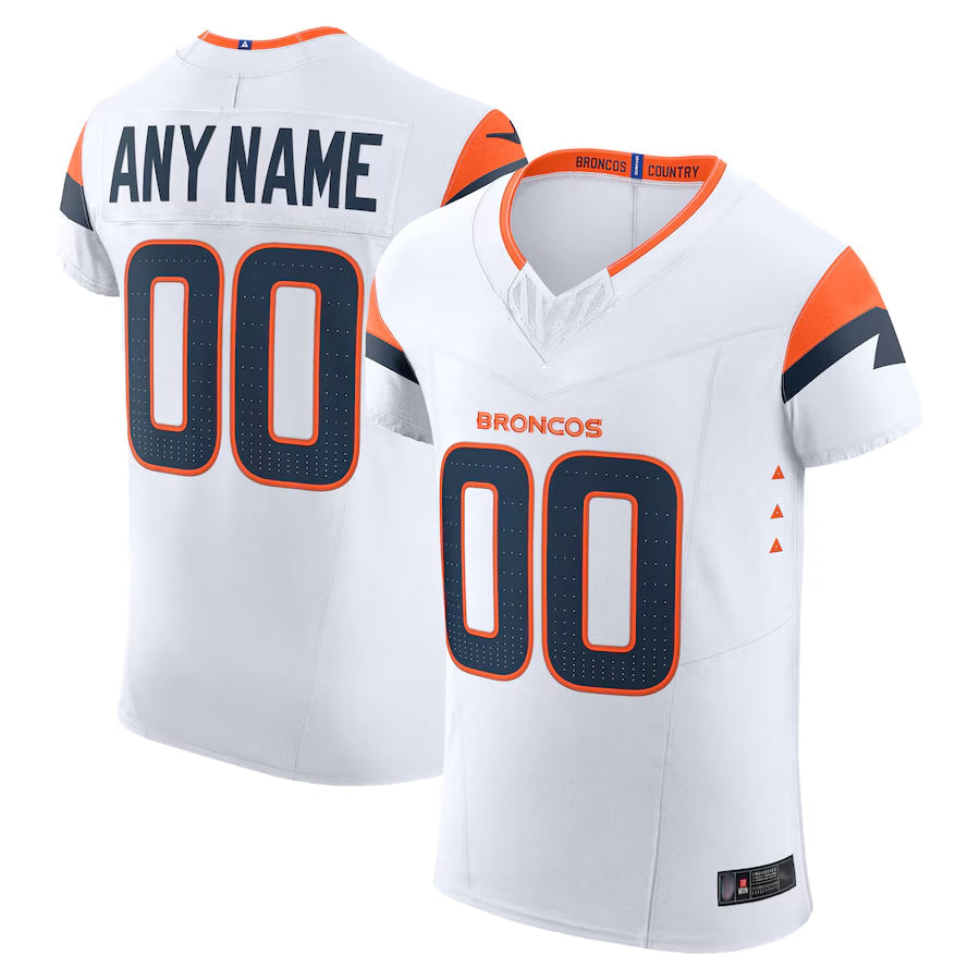 tocy Custom D.Broncos Vapor F.U.S.E. Elite White Stitched Jerseys