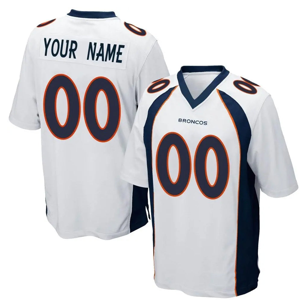 tocy Custom D.Broncos White Game Any Name & Numbers Stitched Jerseys