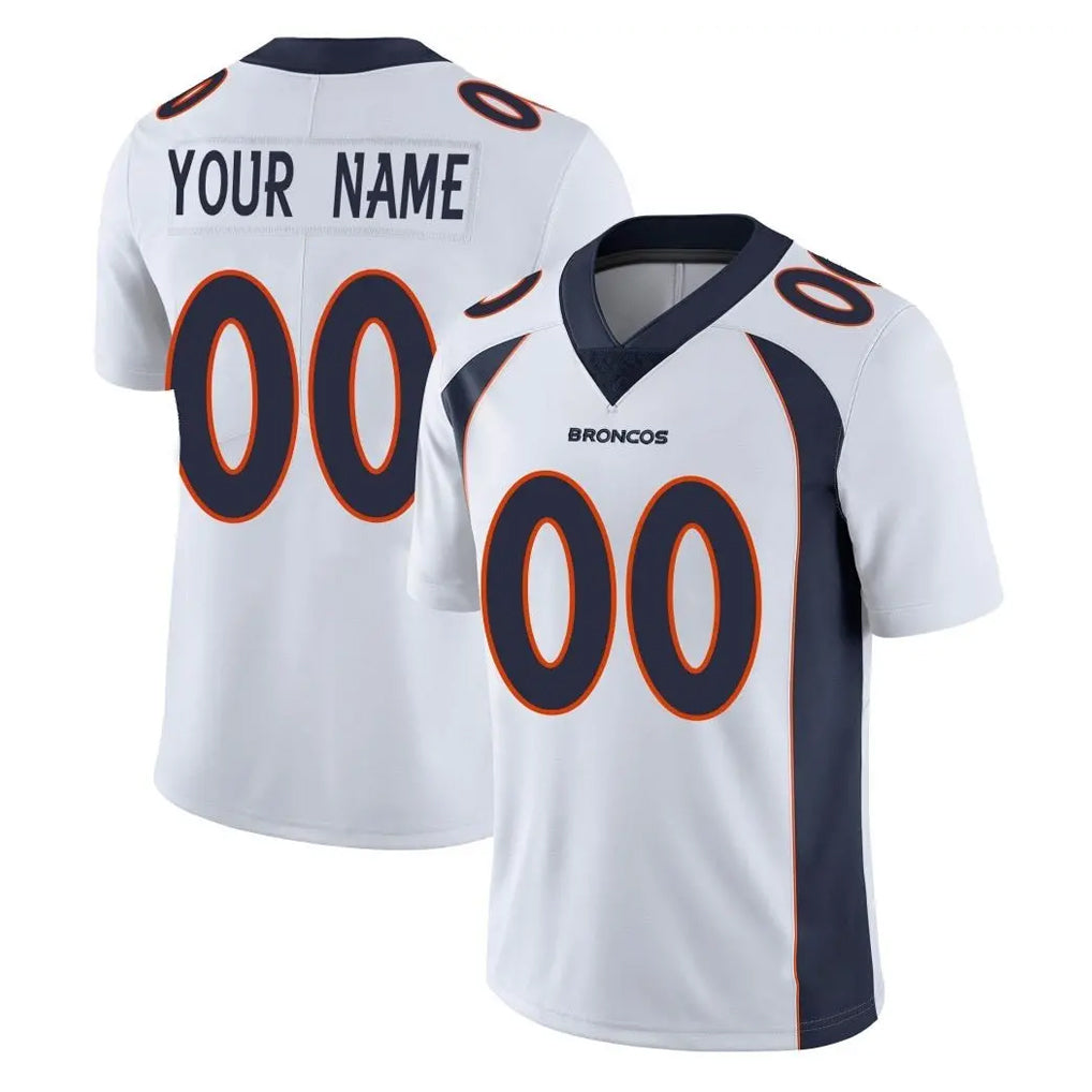 tocy Custom D.Broncos White Vapor Untouchable Limited Home Game Any Name & Numbers Stitched Jerseys