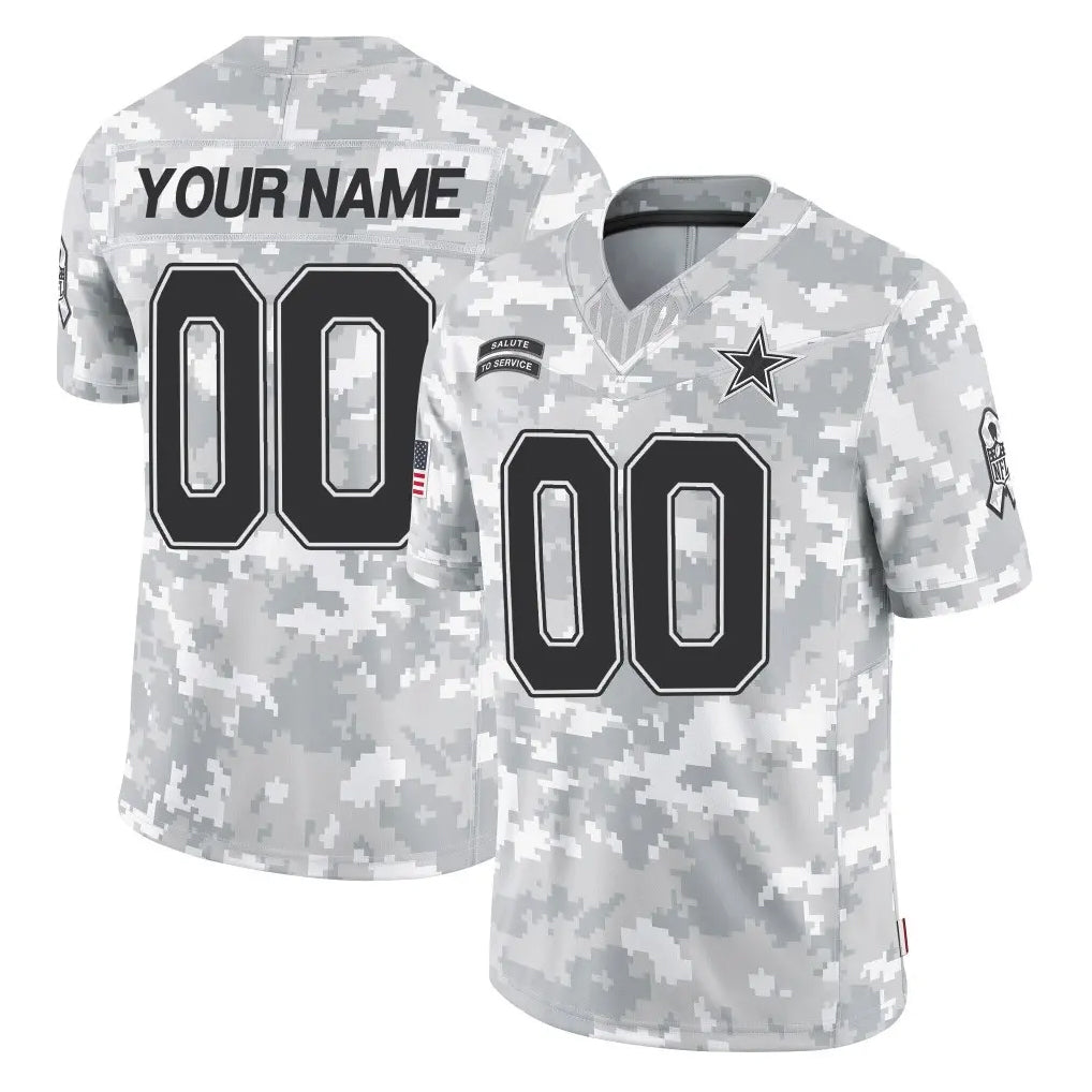 tocy Custom D.Cowboys Arctic Camo Salute to Service Limited Home Game Any Name & Numbers Stitched Jerseys