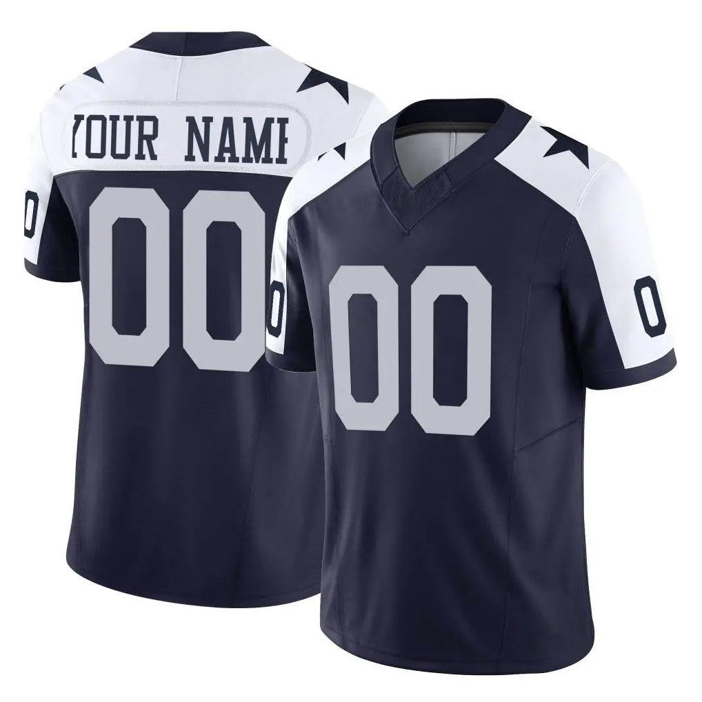 tocy Custom D.Cowboys Navy-White Limited Alternate Vapor F.U.S.E. Home Game Any Name & Numbers Stitched Jerseys