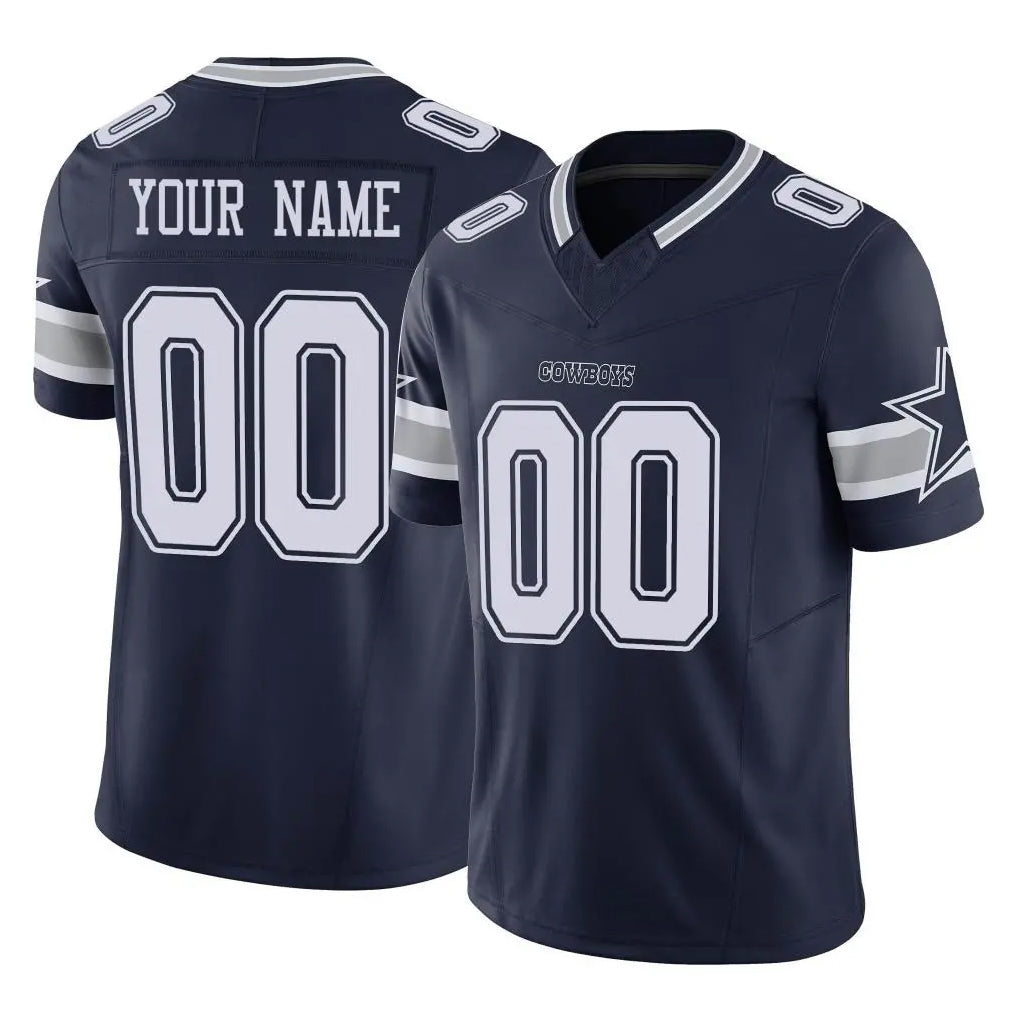 tocy Custom D.Cowboys Navy Limited Vapor F.U.S.E. Home Game Any Name & Numbers Stitched Jerseys