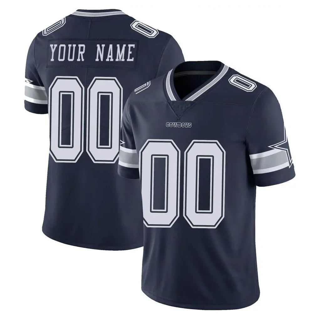 tocy Custom D.Cowboys Navy Vapor Untouchable Limited Home Game Any Name & Numbers Stitched Jerseys