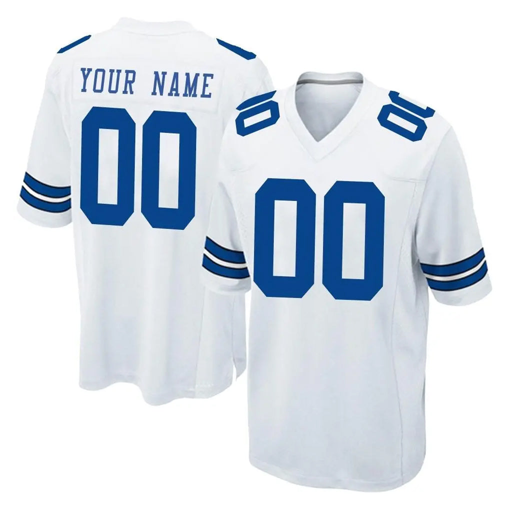 tocy Custom D.Cowboys White Home Game Any Name & Numbers Stitched Jerseys