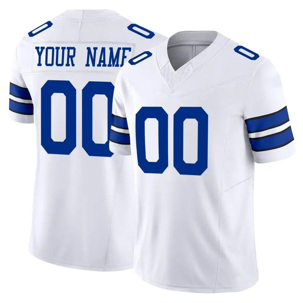 tocy Custom D.Cowboys White Limited Vapor F.U.S.E. Home Game Any Name & Numbers Stitched Jerseys