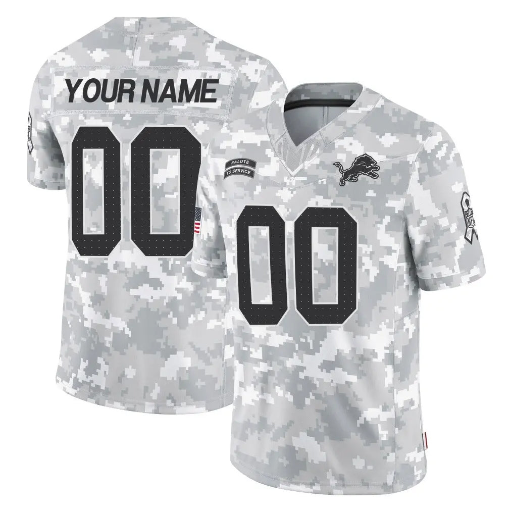 tocy Custom D.Lions Arctic Camo Salute To Service Limited Any Name & Numbers Stitched Jerseys