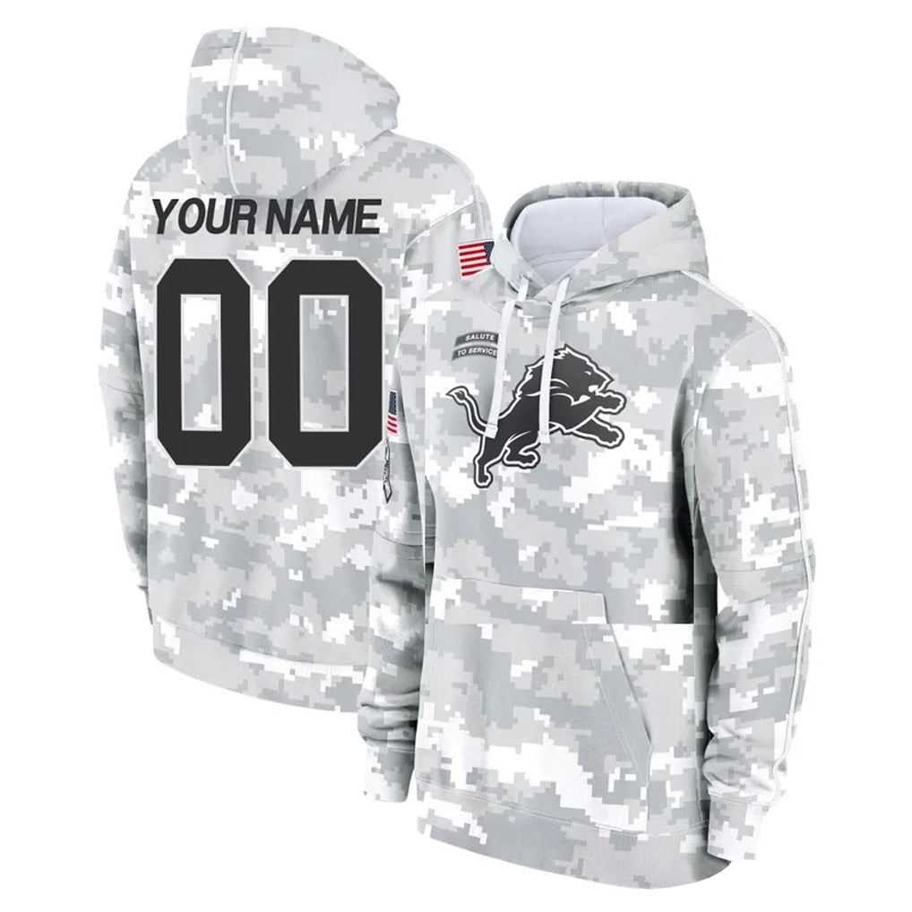 tocy Custom D.Lions Arctic Camo Salute to Service Hoodies Limited Game Any Name & Numbers Stitched Jerseys