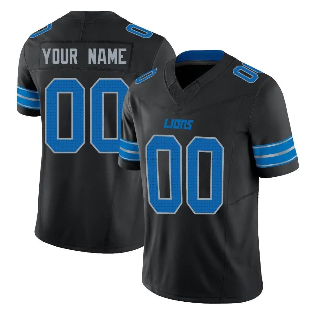 tocy Custom D.Lions Black Alternate Vapor F.U.S.E. Limited Home Game Any Name & Numbers Stitched Jerseys