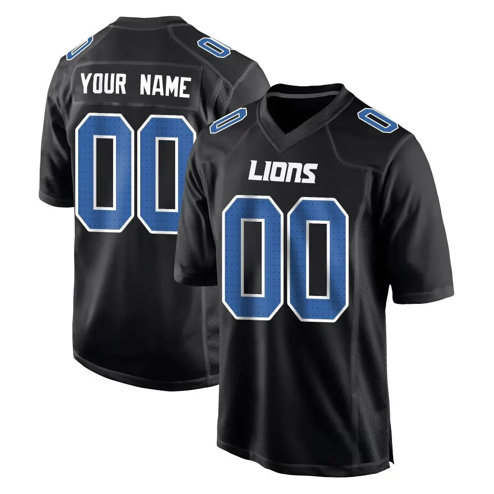 tocy Custom D.Lions Black Fashion Home Game Any Name & Numbers Stitched Jerseys